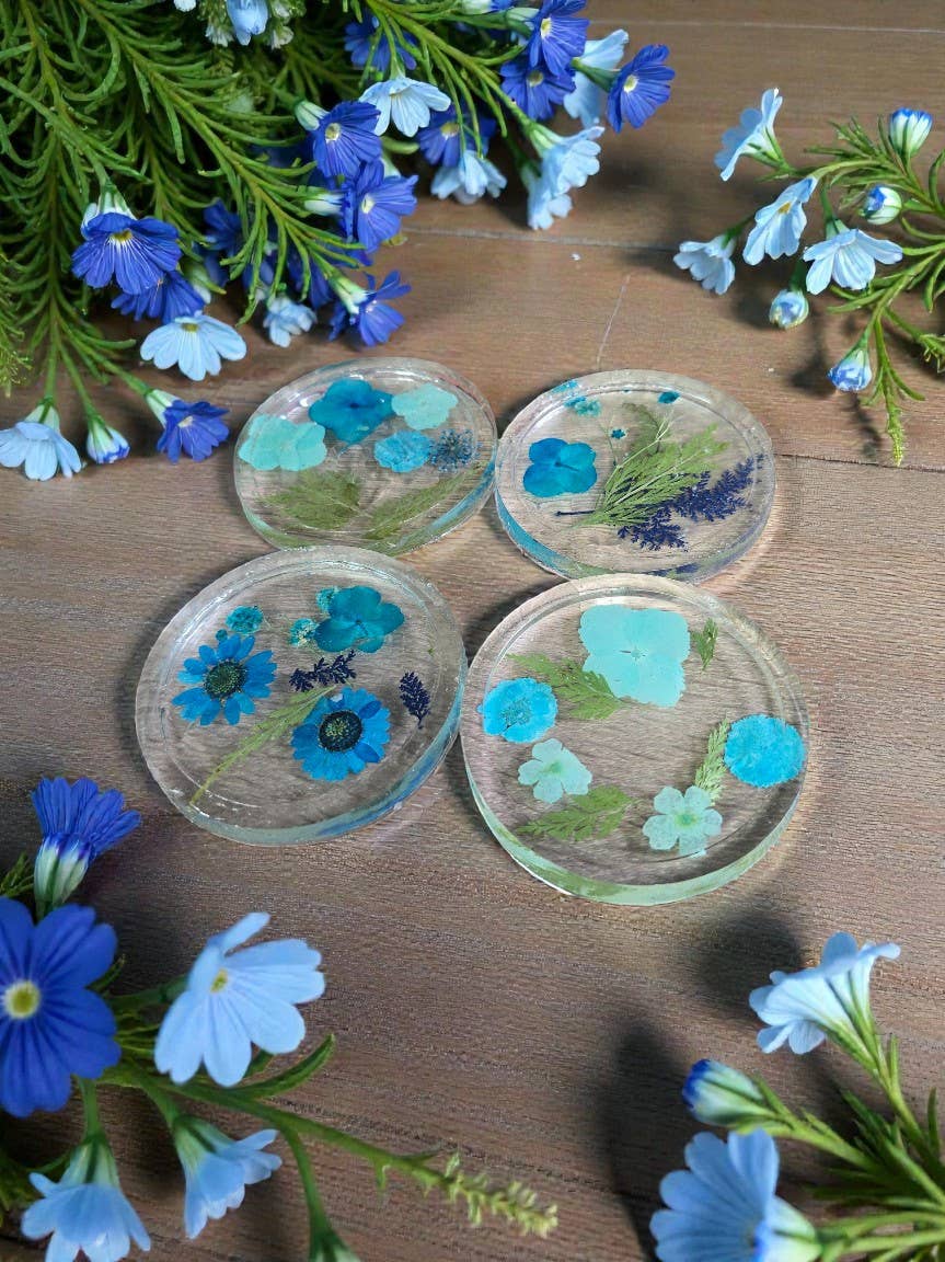 Ciao Bella Jewelry Inc – wholesale Underlägg – Pressade blomunderlägg med riktiga blommor, set om fyra6