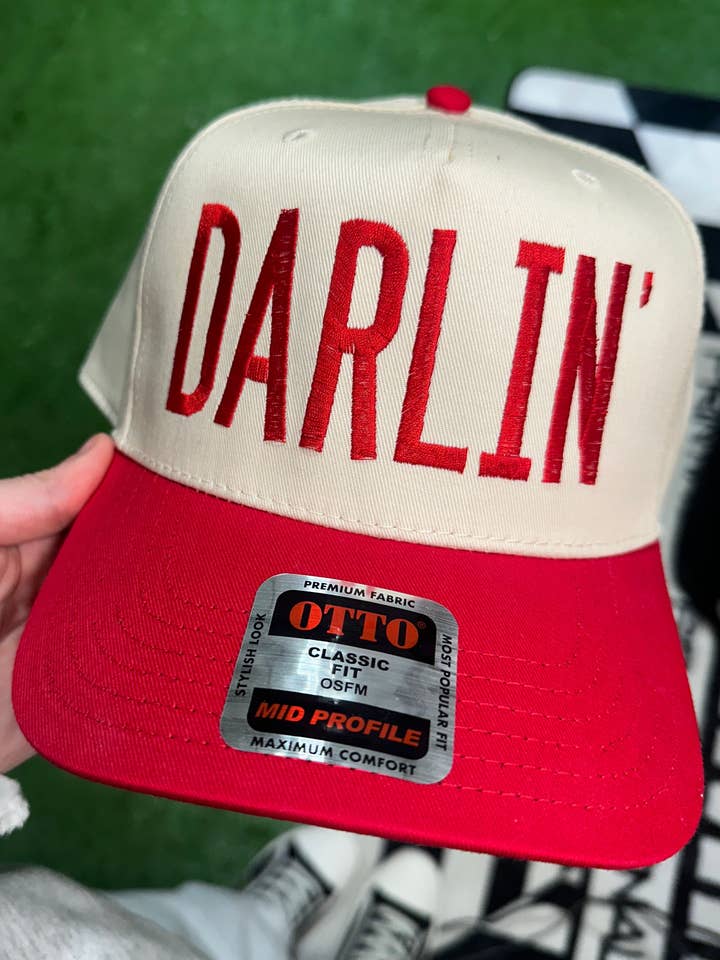 Darlin' Embroidered Trucker Hat for wholesale by Pyramid Printing & Promotional