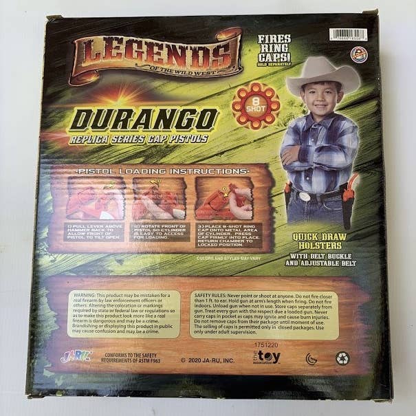 GonherCapGuns.com - Wholesale Classic Toy - Kids - Legends of the Wild West Durango Double Cap Gun & Holster 1