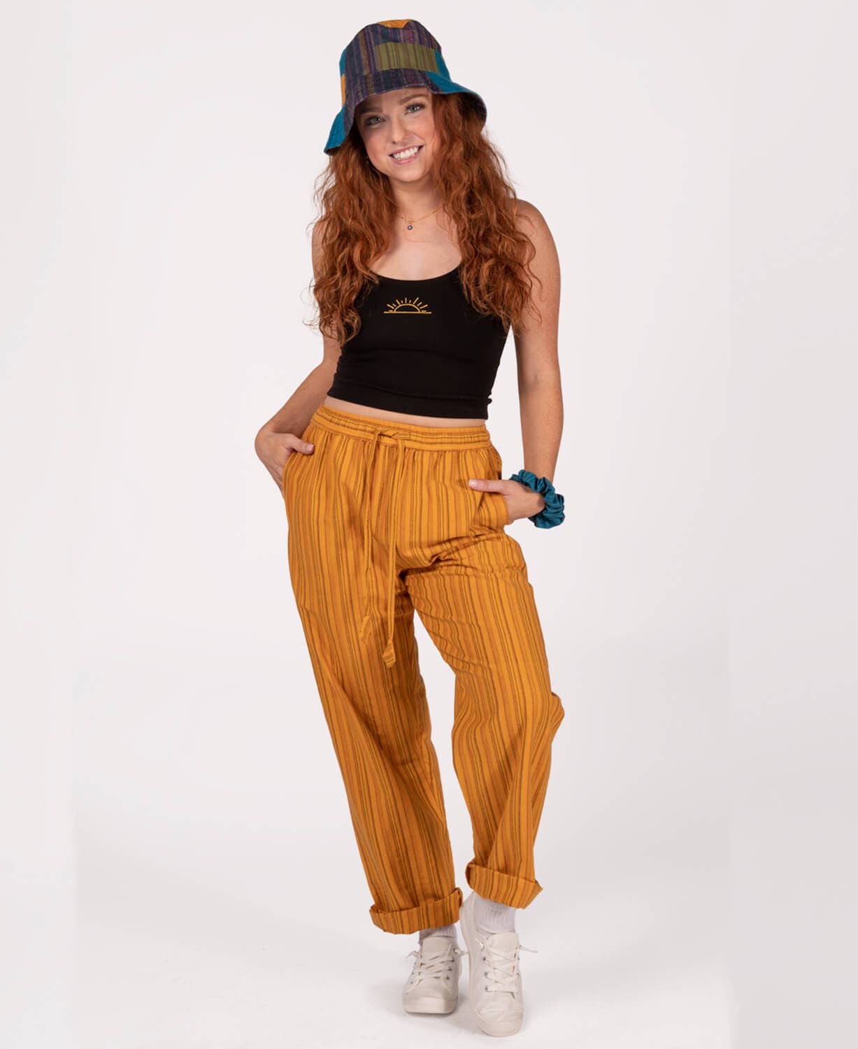 Soul Flower – wholesale Trousers – Unisex – Striped Hippie Lounge Pants - Pineapple Express5
