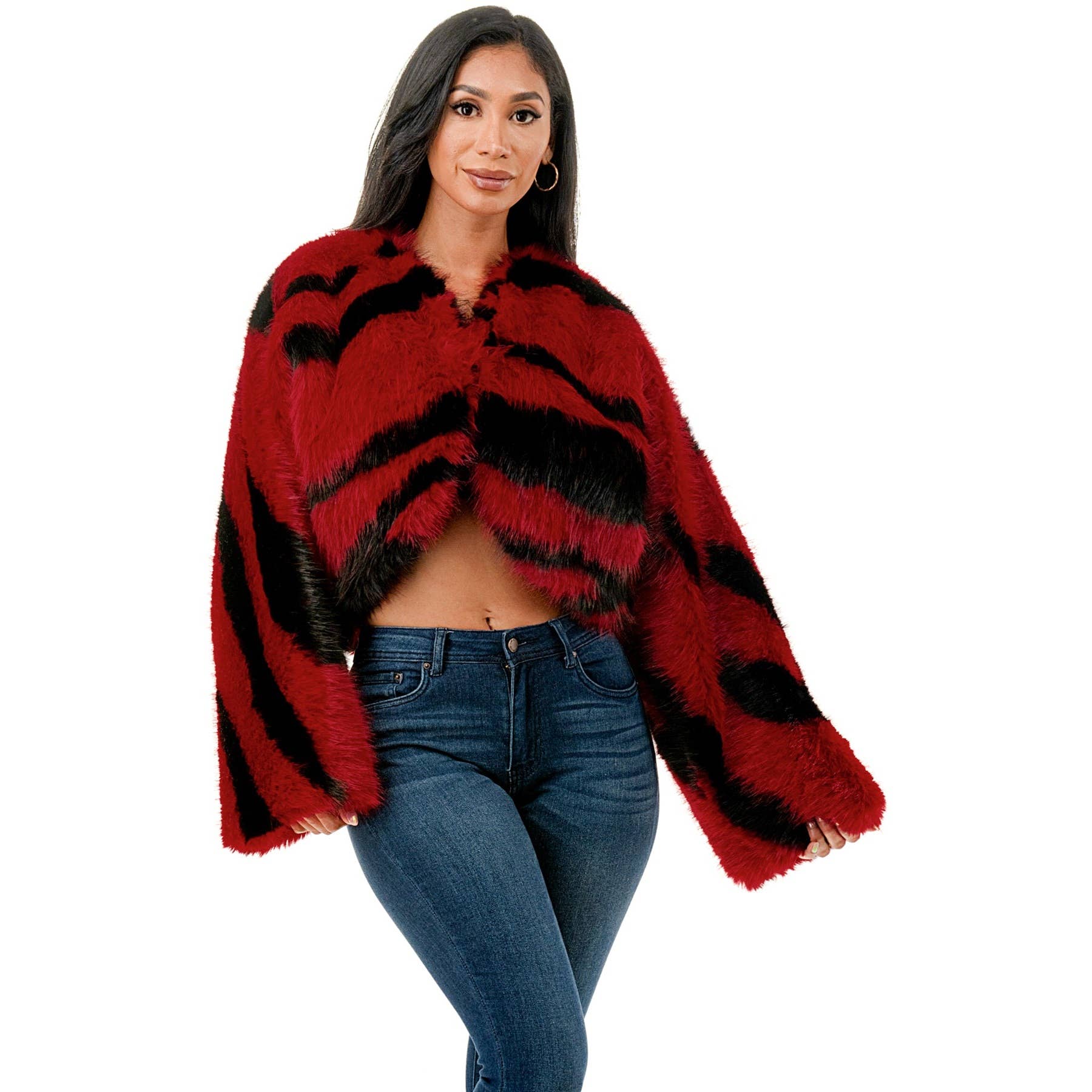 DORCAS - Vente Veste – femme - Veste en fausse fourrure à manches longues Plus6