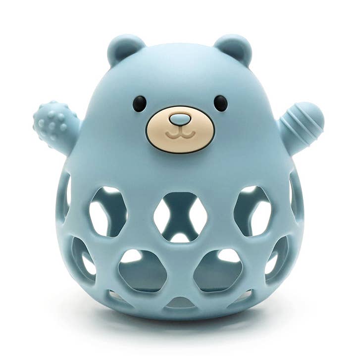 Silikon Motorikball Bär - Blau für den Großhandel von Rammelaartje