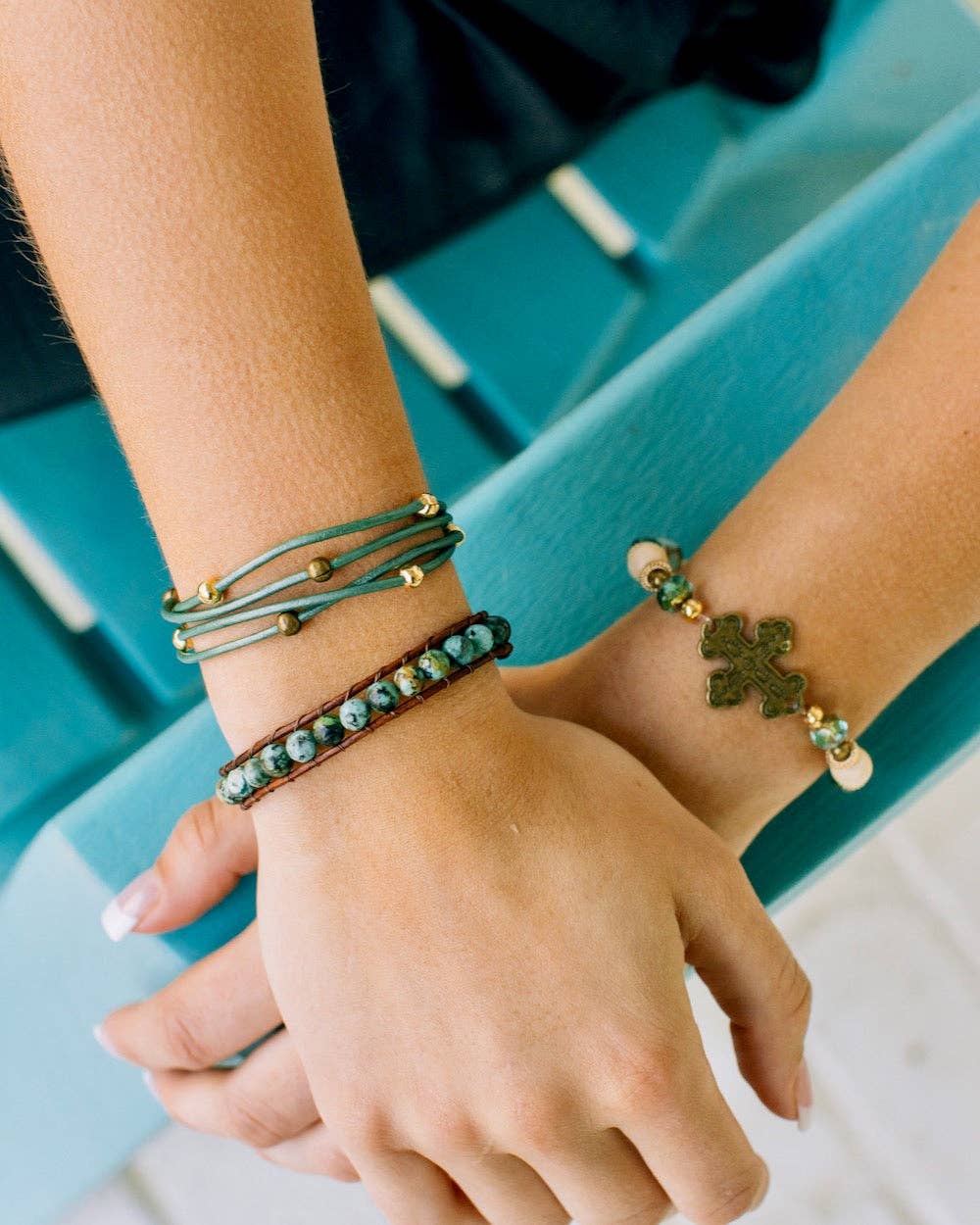 InspireDesigns - Wholesale Beaded Bracelet - Gemstone Threaded Wrap3