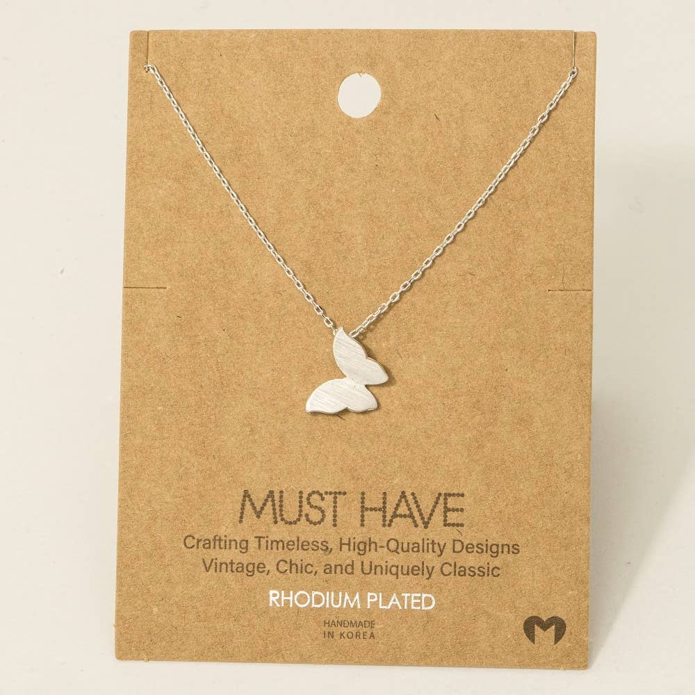 Fame Accessories - Wholesale Pendant/Charm Necklace - Gold Dipped Mini Butterfly Pendant Necklace5