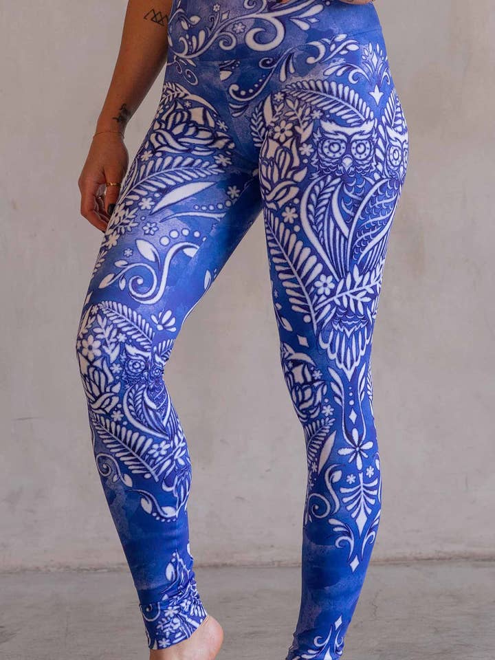 Leggins deportivos con diseño de búhos de porcelana para venta al por mayor de Eagle Rock Werkshop®