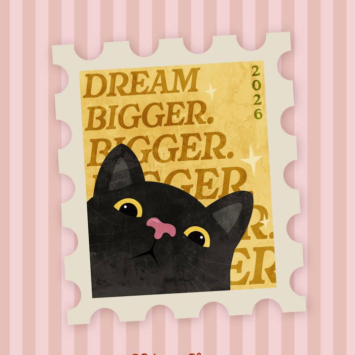 Cat Stamp Sticker for wholesale by Primary Blooms LLC
