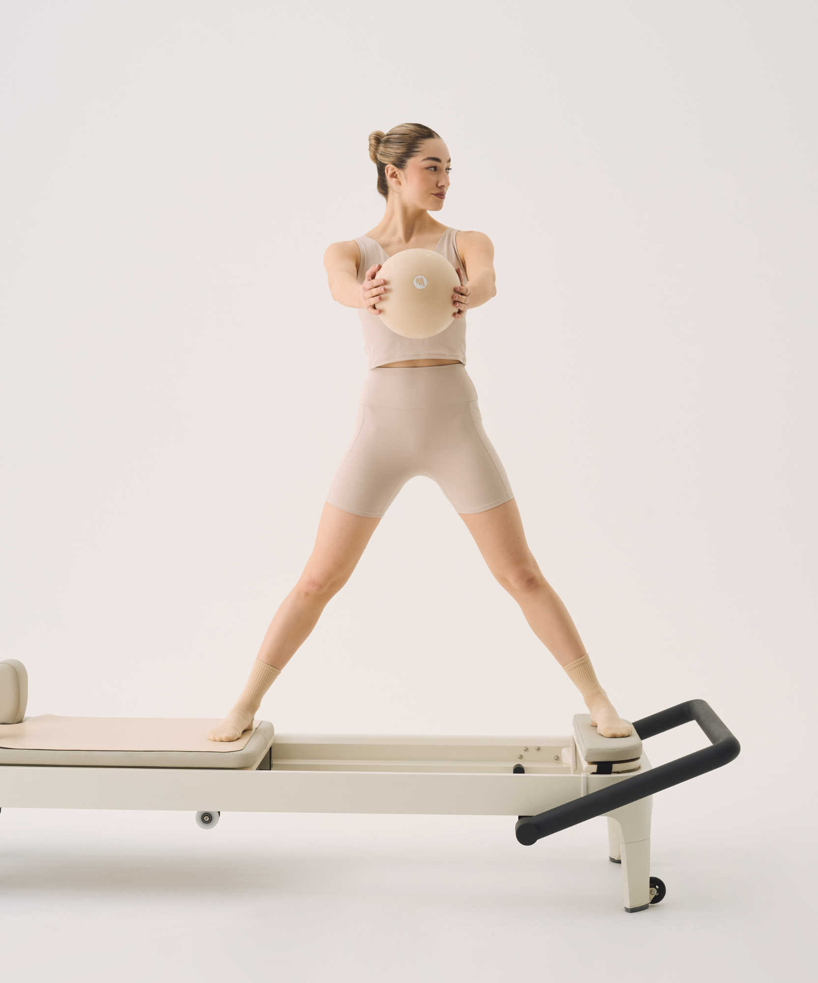 MoveActive - Wholesale Socks - Women's - Crew Non Slip Grip Socks - Almond3