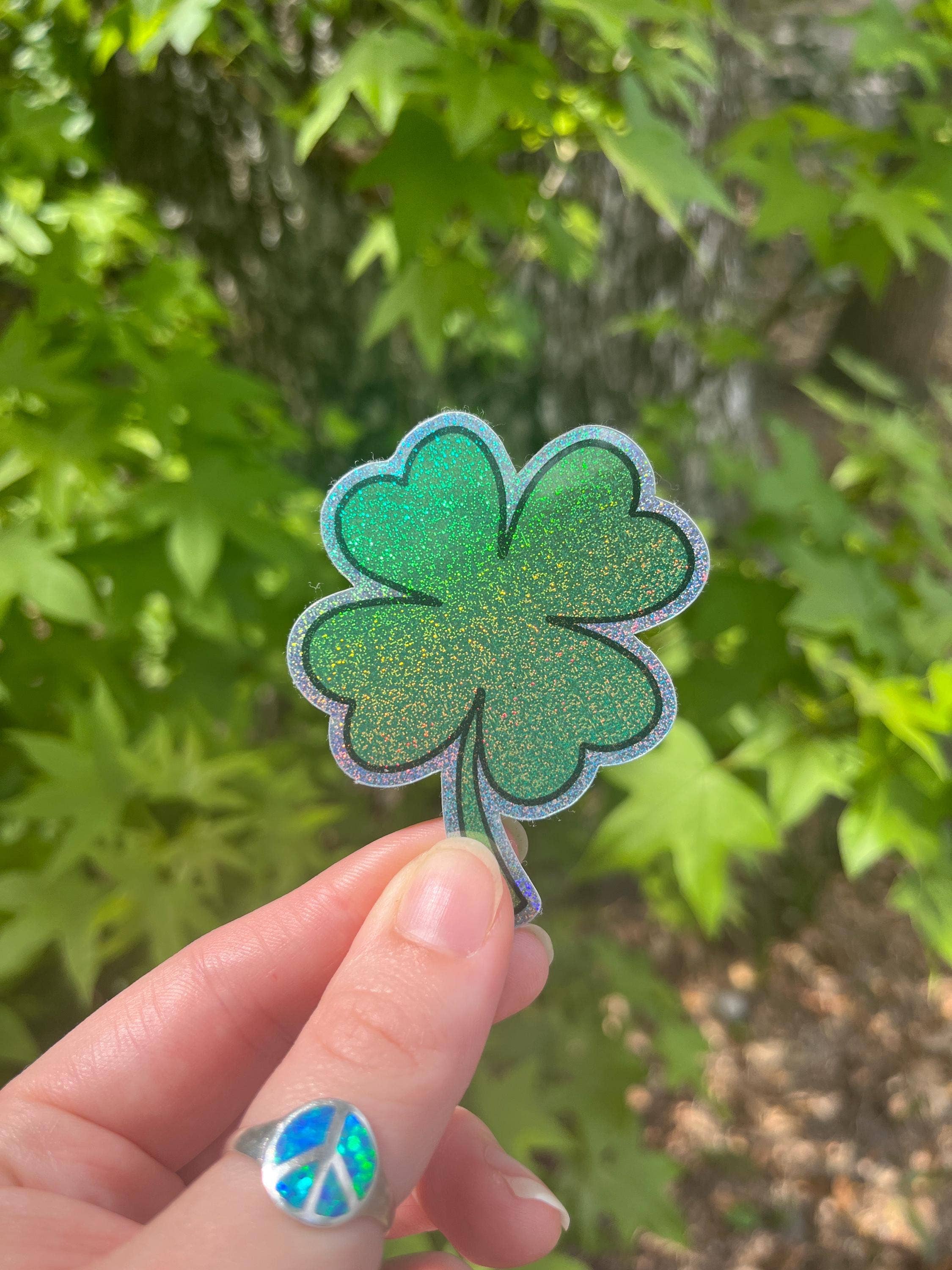 TTN Stickers - Wholesale Sticker - Iridescent Four-Leaf Clover Die Cut Vinyl Sticker2