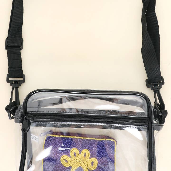 SP Sophia Collection - Wholesale Crossbody Bag - Women's - Clear Transparent Stadium Approved Crossbody