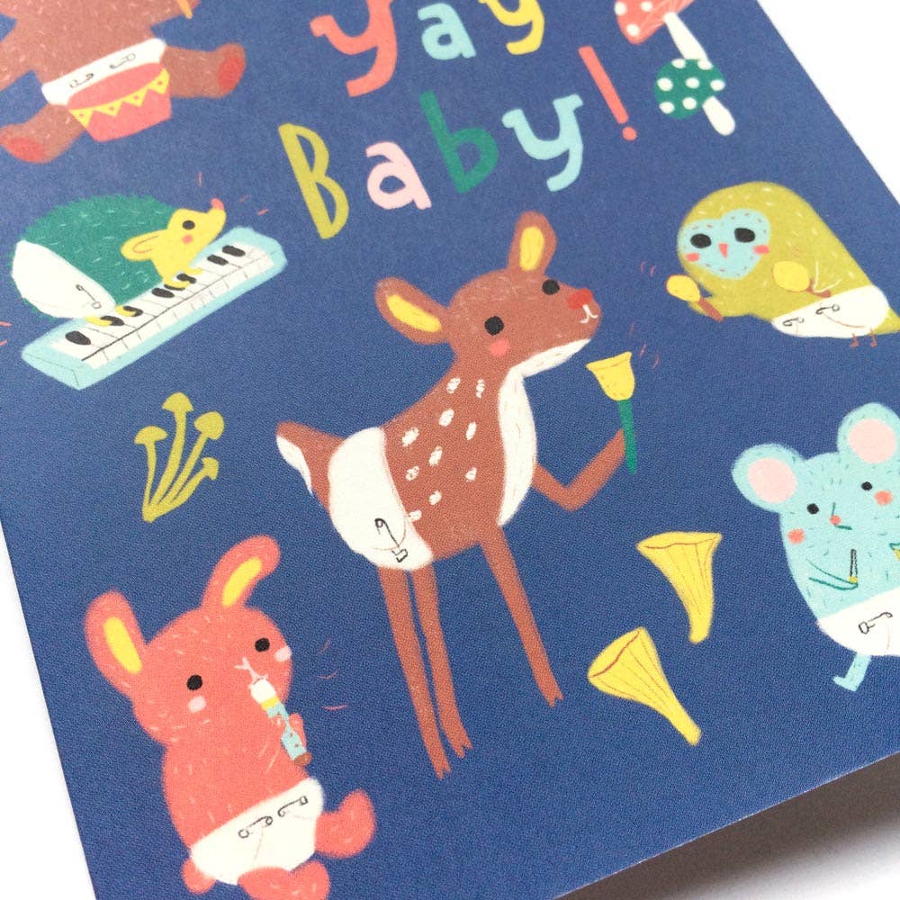 Honeyberry Studios - Wholesale Baby Card - Woodland Baby Shower Greeting Card3