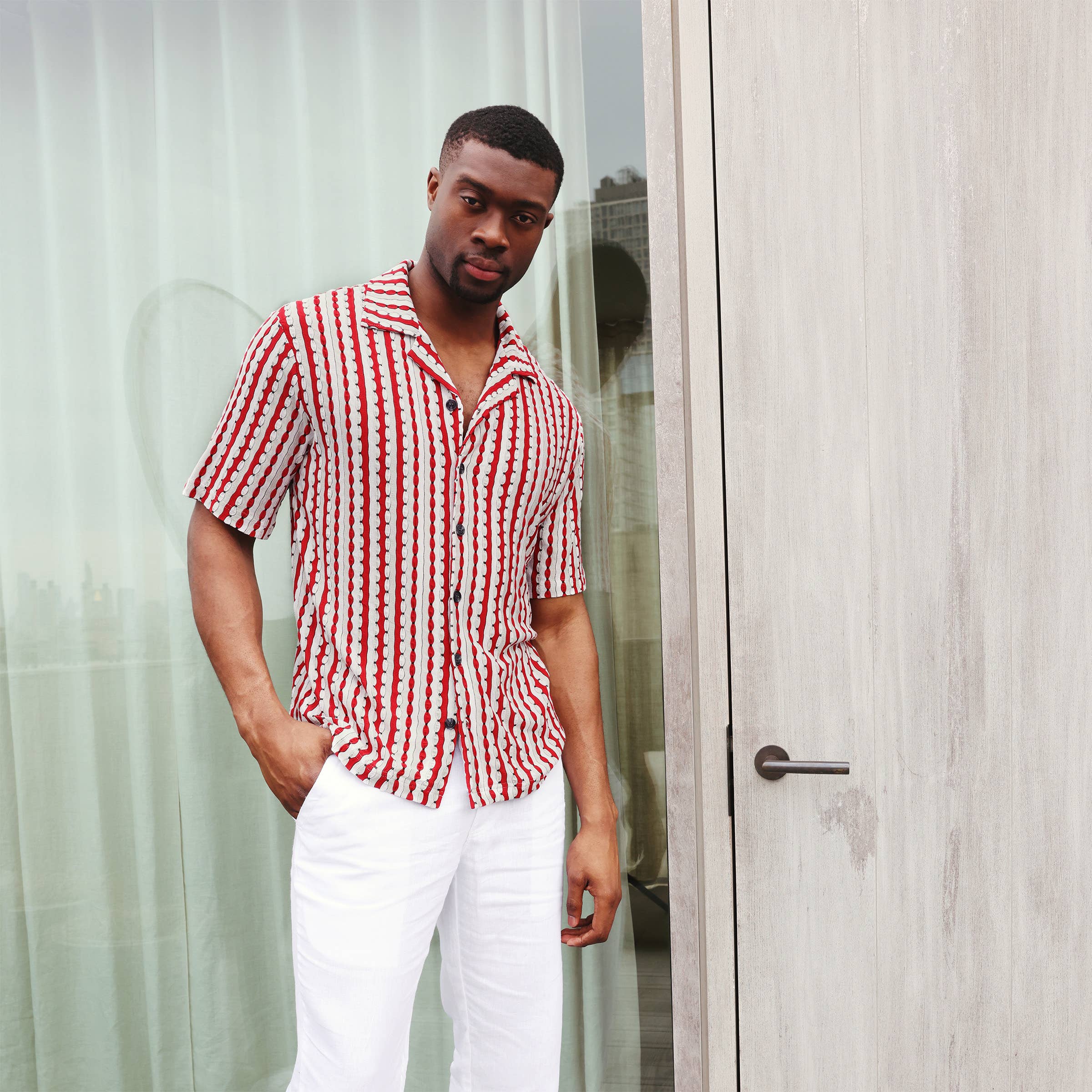 Inserch - Vente Chemise à col boutonné – homme - Chemise à col camp en maille SS5