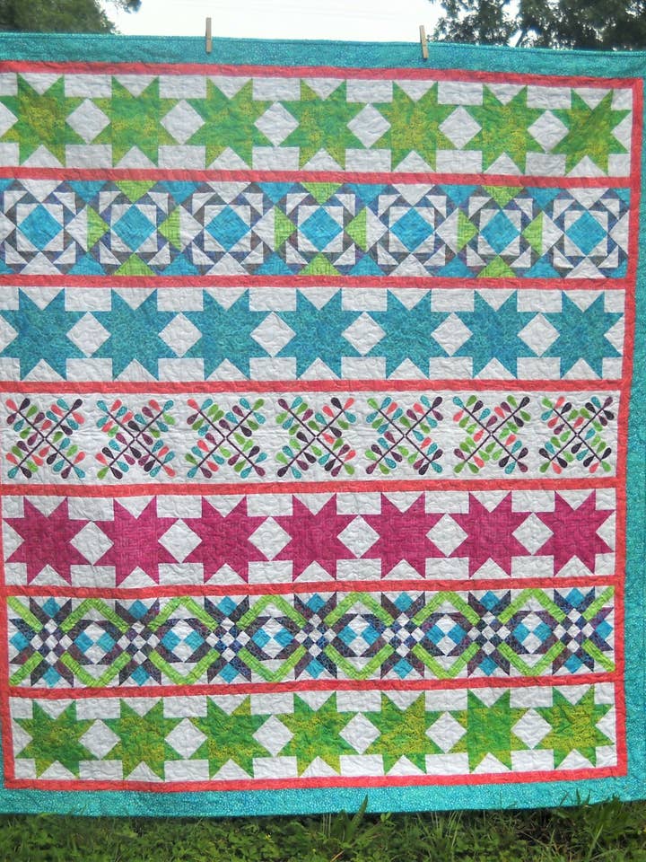 Stars and Stripes Quilt Pattern CCC-043 for wholesale by Curlicue Creations