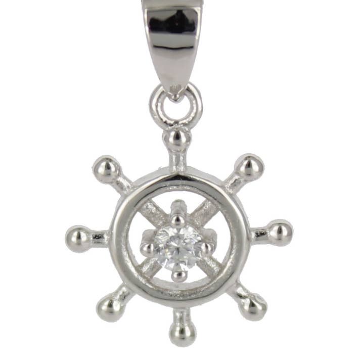 Small steering wheel pendant with CCZ 925 silver for wholesale by Janusch