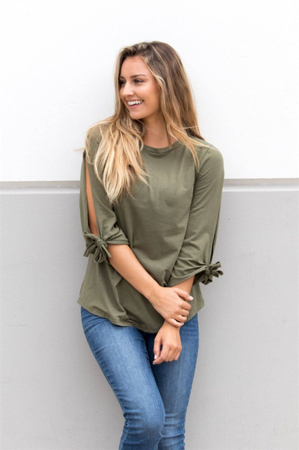 Tickled Teal - Wholesale Tuniek - Dames - Tuniek met 3/4 strikmouwen3