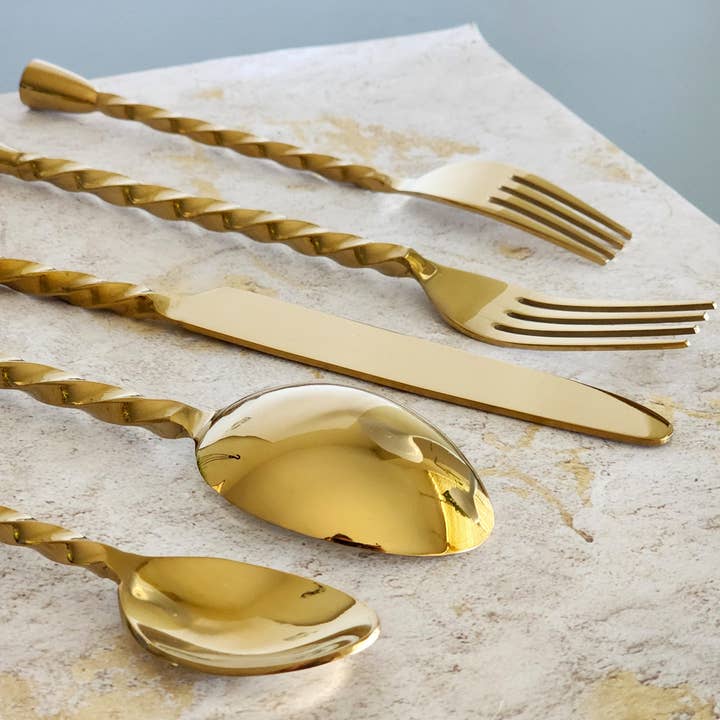 Gibb & Daan - Wholesale Assorted cutlery set - Personalized Cutlery Set - Tear Drop Cutlery Set of 5 Pieces6