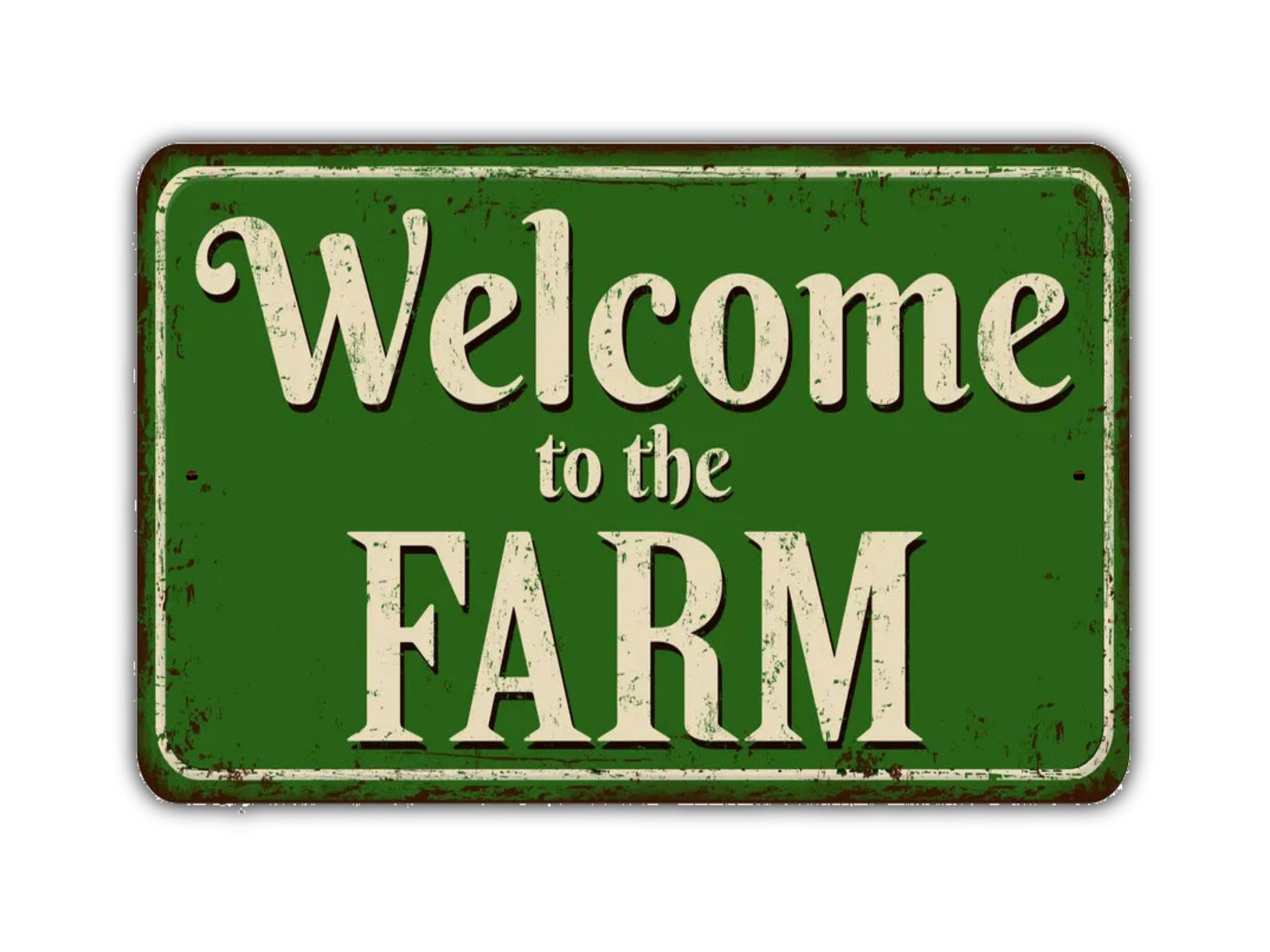 Game Time Prints - Vendita all'ingrosso Cartelli - Benvenuto in The Farm Sign Vintage Style3