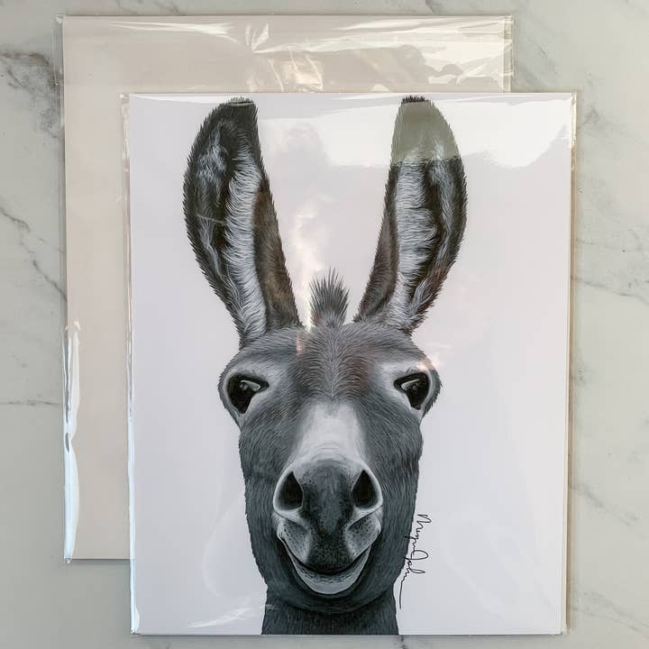 Reflections by Megan - Venta al por mayor Ilustración - Pintura acrílica de burro, arte moderno de granja4