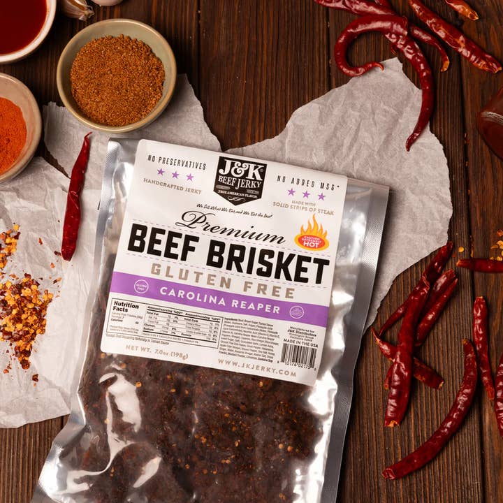 J&K Distributors - Wholesale Jerky - J&K Brisket Jerky - Carolina Reaper 2.12oz.1