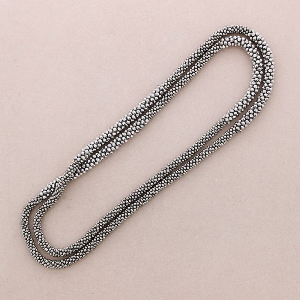 Sonata - Venta al por mayor Collares de cadenas y eslabones - Collar Largo Bicolor Cristales Facetados6