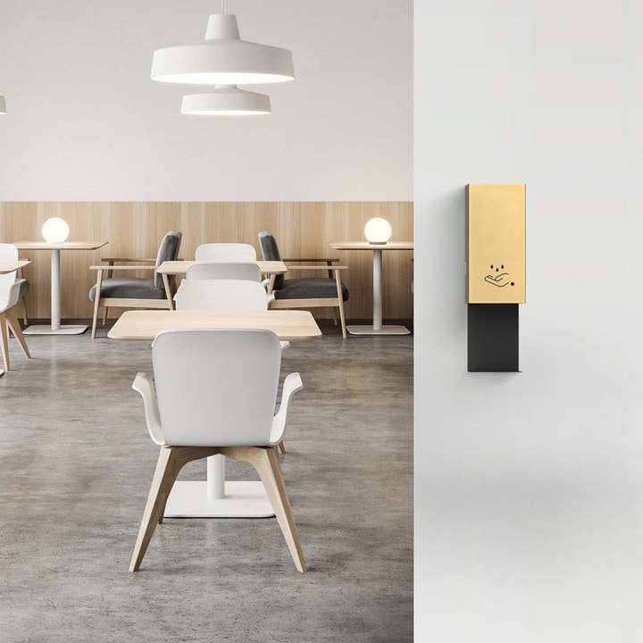 Nova of California - Wholesale Hand sanitiser - Wall Sanitizer 19" Brushed Brass Luxe Touchless2