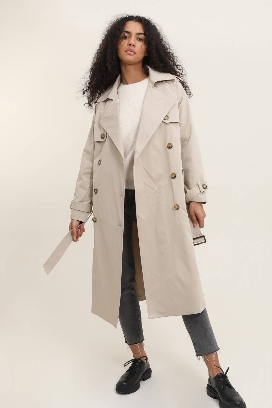 Attrait Paris - Wholesale Trench Coat - Women's - Long double-breasted trench coat7
