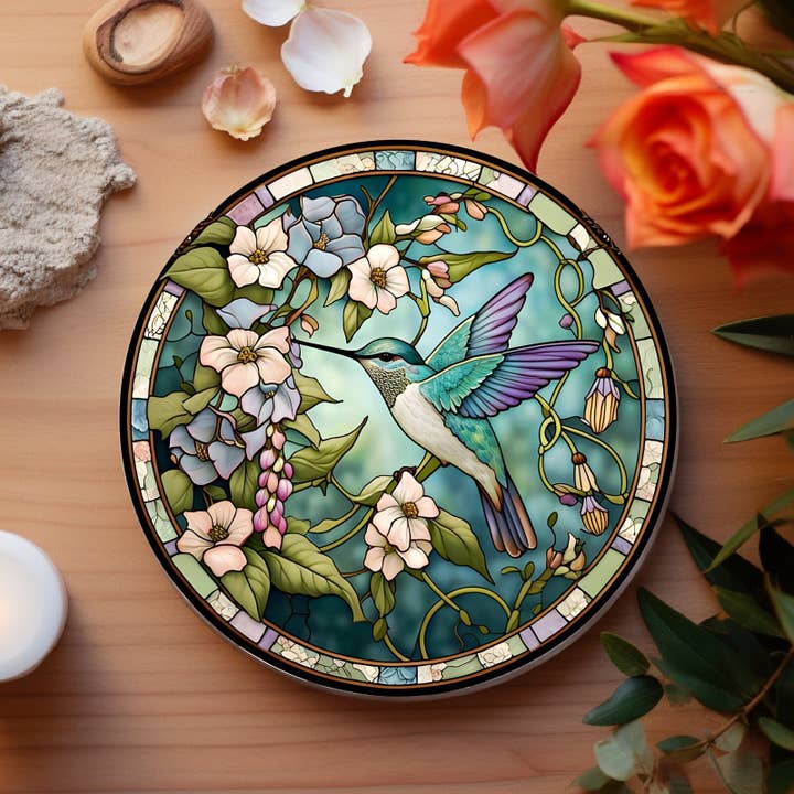 Fernville Creations - Wholesale Coasters - Hummingbird Faux Stained Glass Ceramic Coaster Eco-Friendly6