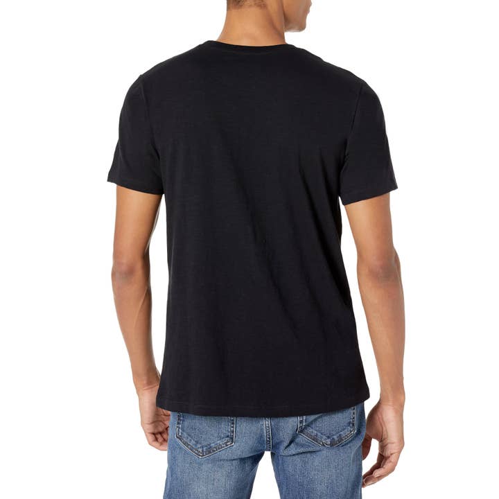 Camiseta negra con bolsillo flameado para venta al por mayor de Organic Signatures