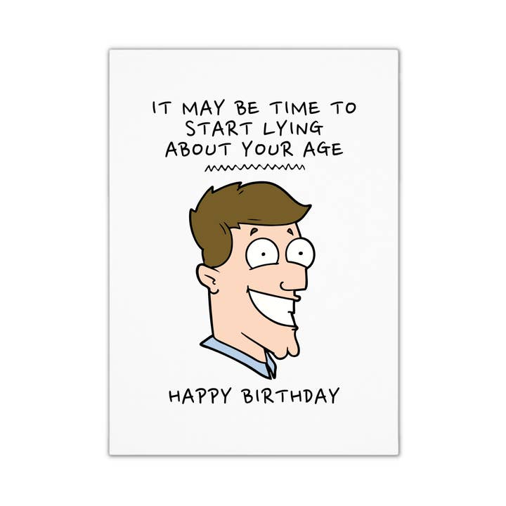 Carte d'anniversaire unique et drôle - Mensonge pour la vente par Smirk & Scribble