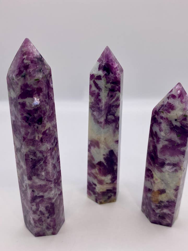 Spark Lepidolite Tower for wholesale by Oils and Auras