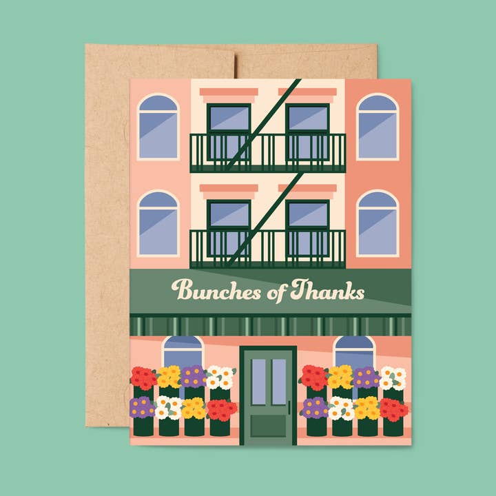 Merci beaucoup Carte de remerciement de la boutique de fleurs de NYC pour la vente par Belle Belette