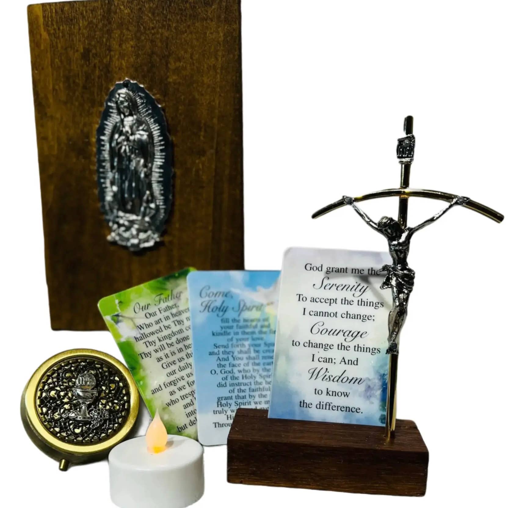 Oremus Mercy – Caixa decorativa por atacado – Altar Portátil para Doentes e Confinados em Casa c/ Virgem de Guadalupe0