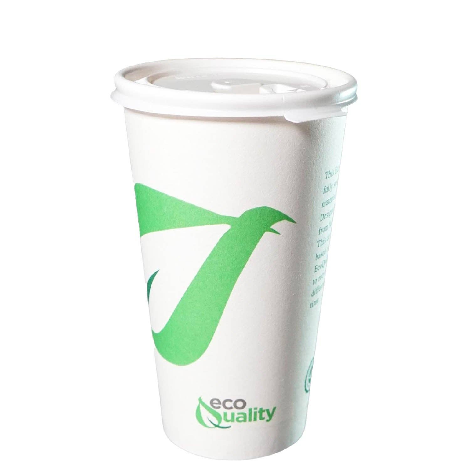 EcoQuality - Vente Gobelets jetables - Café en papier blanc biodégradable jetable de 20 oz0