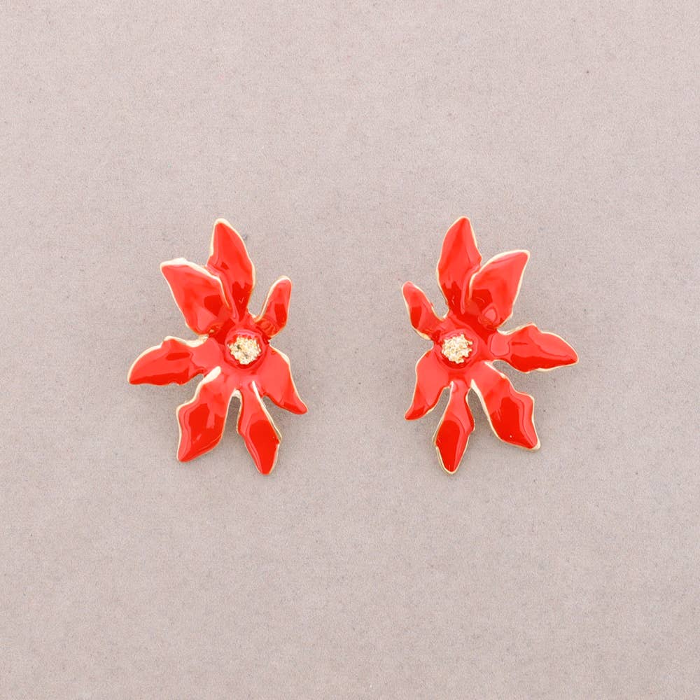 Sonata - Wholesale Dangle Earrings - Enamel Metal Flower Pressure Earrings7