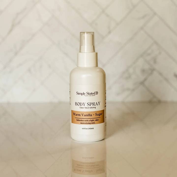 Spray corporel Warm Vanilla Sugar | Brume parfumée pour la vente par Simply Stated Bath & Body