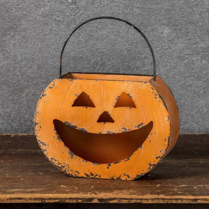 Ragon House - Wholesale Bucket/Pail - 10" HAPPY JACK O LANTERN METAL BUCKET