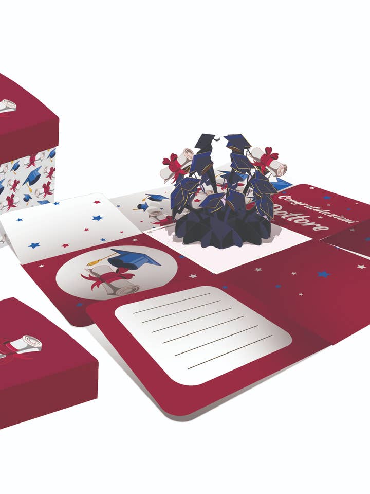 Auguri In Scatola Origami Laurea Cappellini per la vendita all'ingrosso da parte di ORIGAMI EDITORE SRL