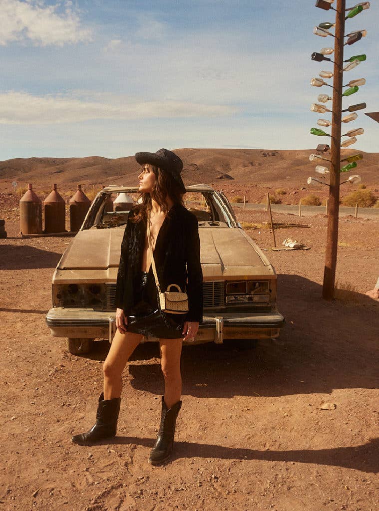 Sanabay - Wholesale Messenger Bag - Women's - Mini Félicie natural and black mini raffia bag1