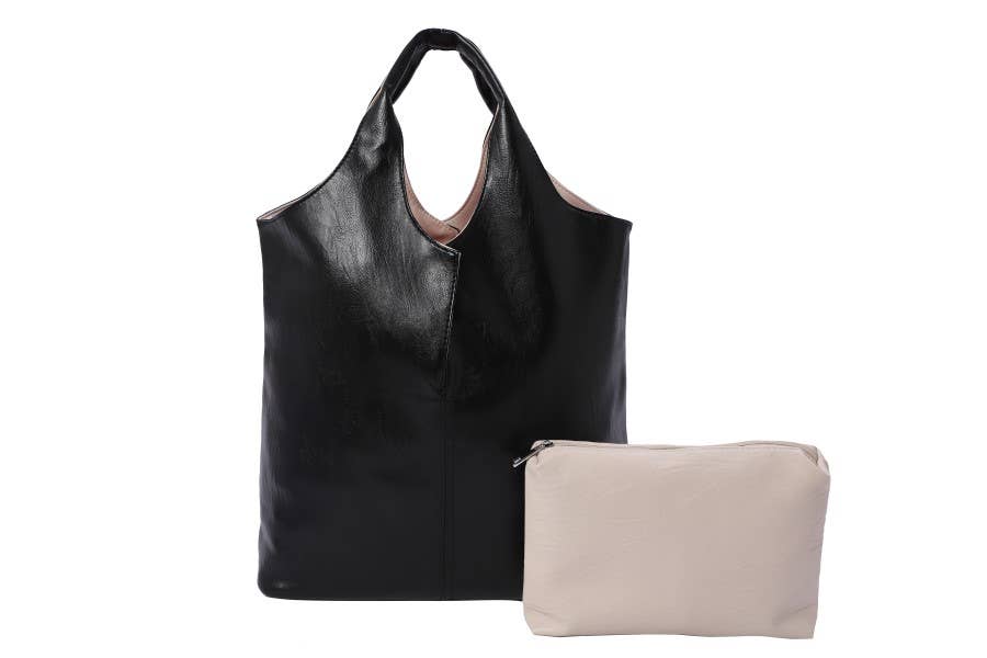 Nima Accessories Inc – Engroshandel Tote bag - Dame – Dame 2 stk kunstlæder Tote håndtaske Kosmetiktaske3