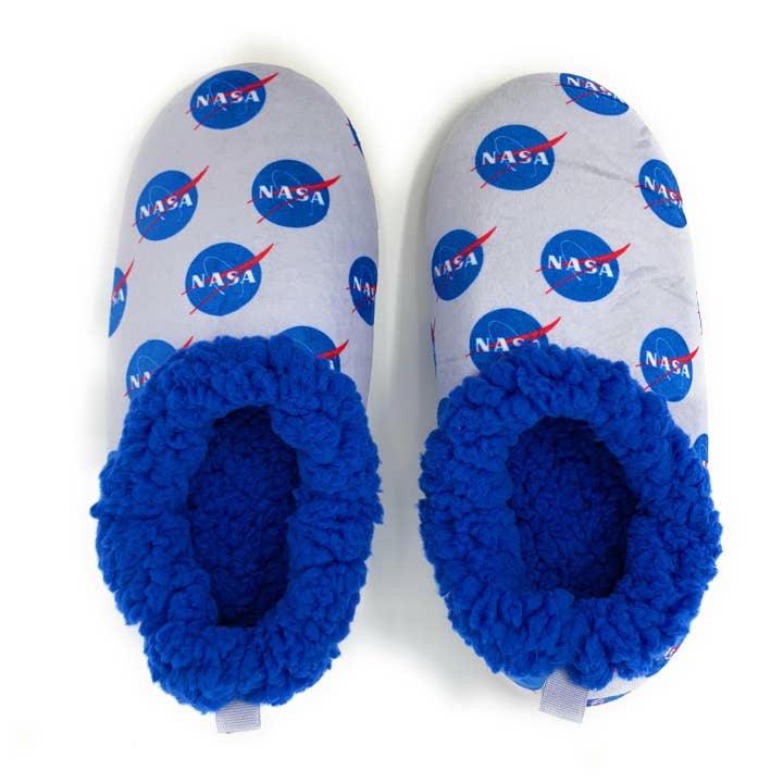 Blast off NASA | Women's Funny Fluffy House Slippers for wholesale by Oooh Yeah/Sock It Up/Oooh Geez Slippers