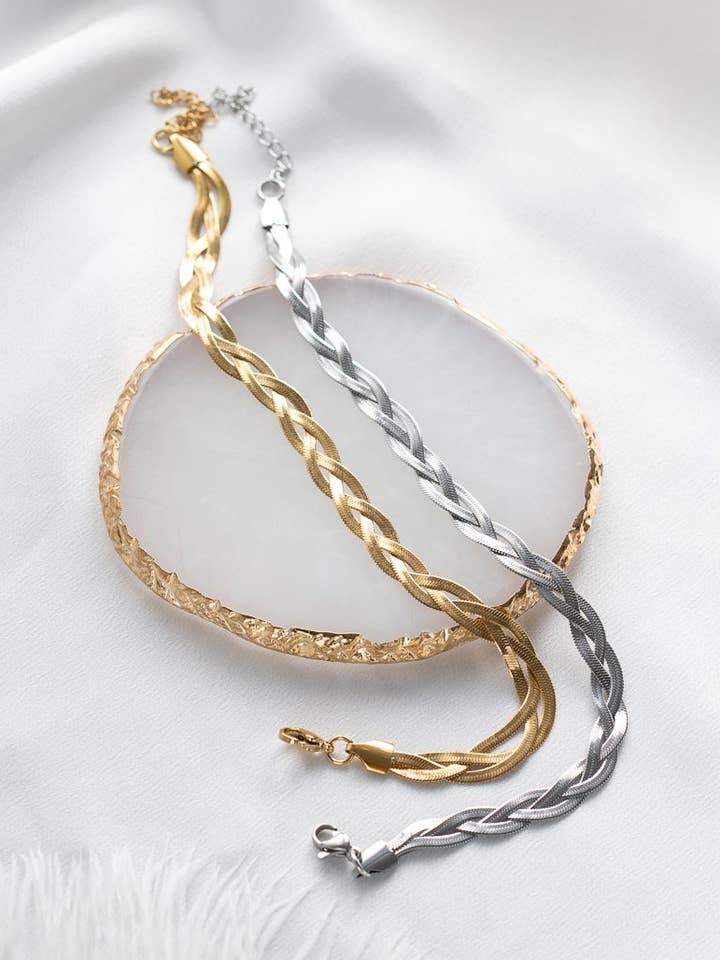 Stainless Steel Waterproof Braid Anklet Chain for wholesale by Goupi