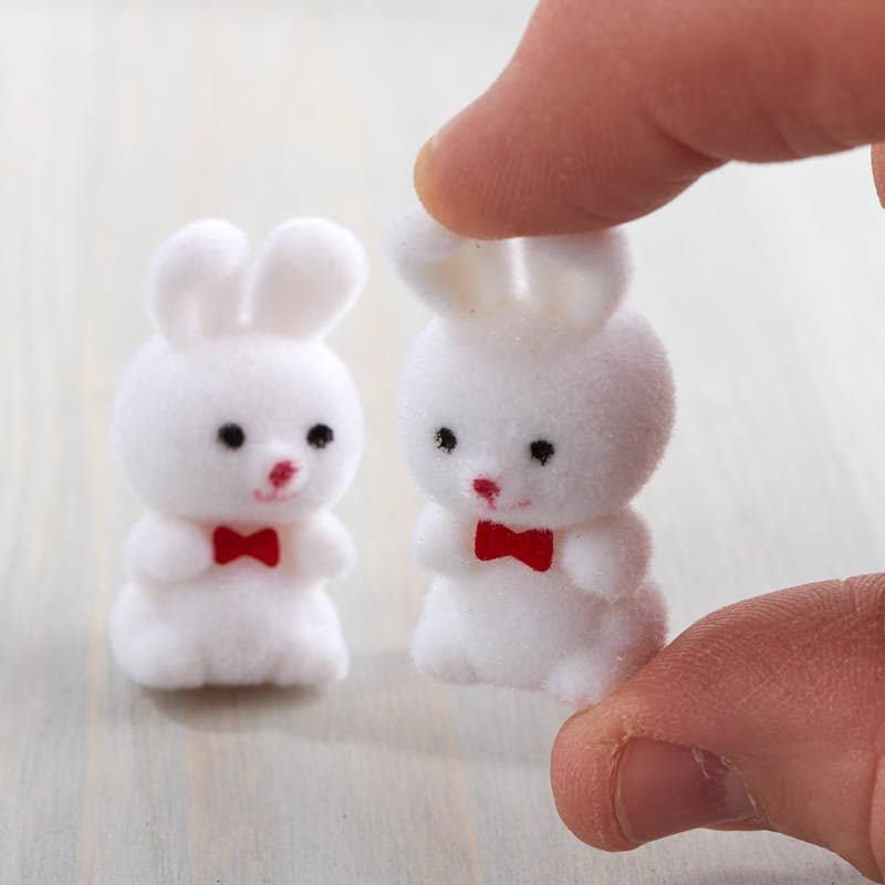 Factory Direct Craft - Venta al por mayor Peluche - Niños y bebés - Conejitos en miniatura flocados de 1-1/2" (Bolsa de 2)1