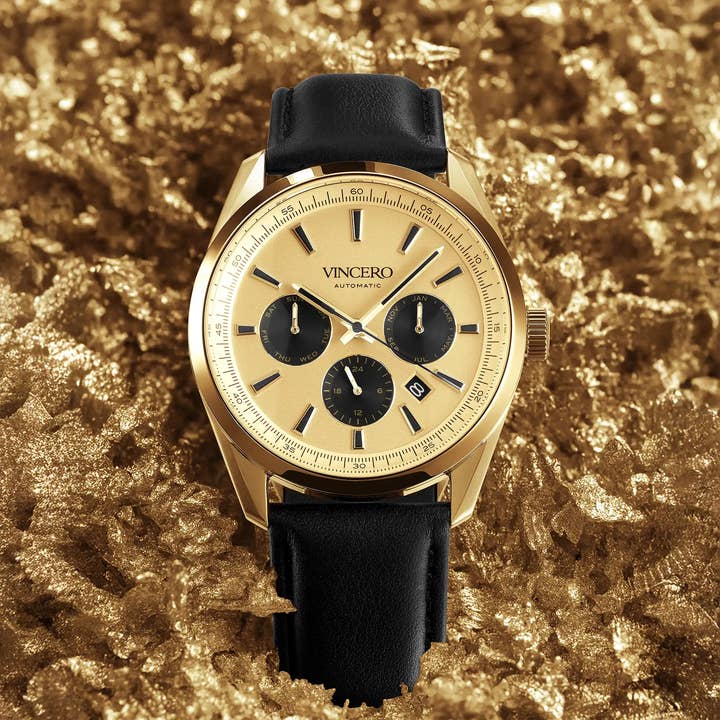 Vincero – wholesale Wrist watch – Men's – Reserve Automatic - Golden Panda4