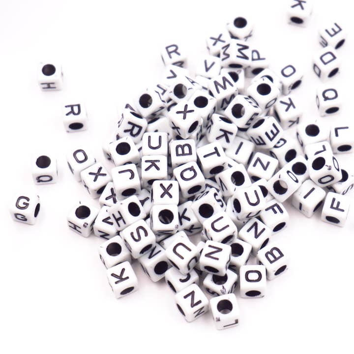 Angels Craft - Wholesale Beads - Alphabet Beads - Cube Shape (4 colors available)