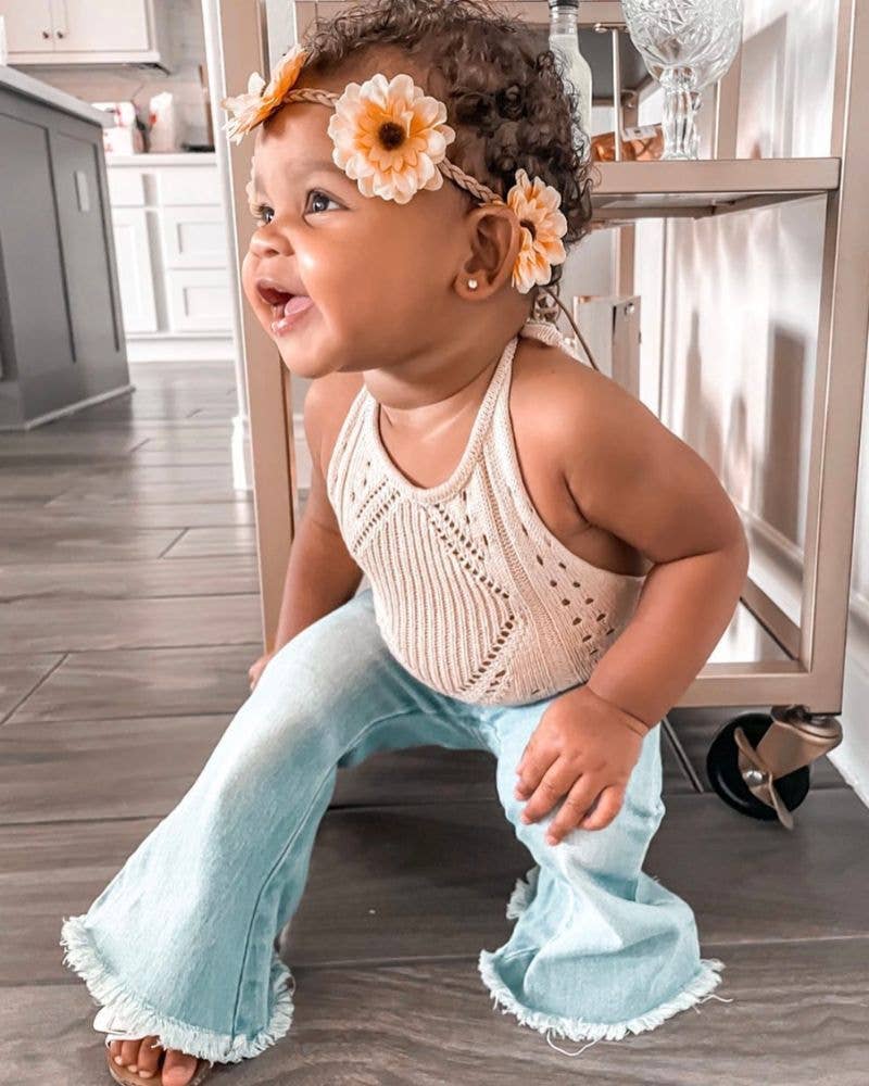 Bailey's Blossoms – Engroshandel Jeans - Børn – Sophie denim bell bottoms - lys vask3