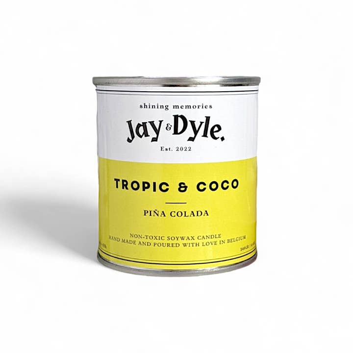 Handmade scented candle - Piña Colada (Coconut & Pineapple) for wholesale by Jay & Dyle