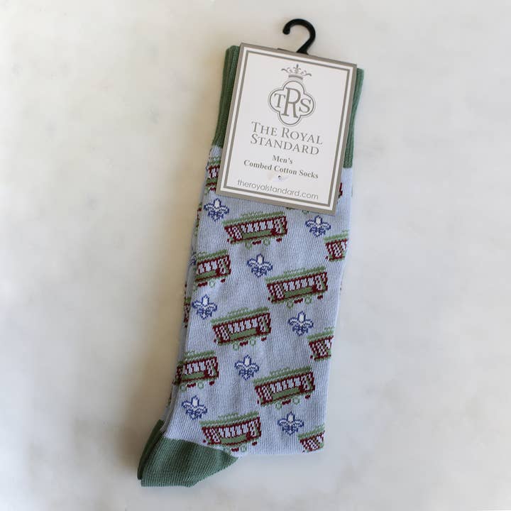 The Royal Standard - Wholesale Socks - Men's - Men's Streetcar Socks Gray/Navy/Sage One Size