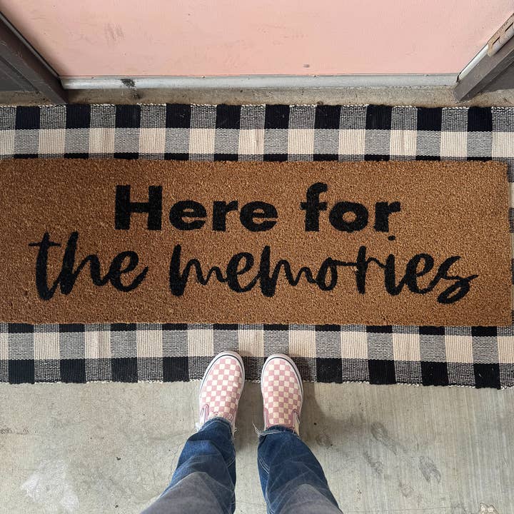 Modern Burlap - Wholesale Door Mat - XL Doormat - Here for the memories (New Length)