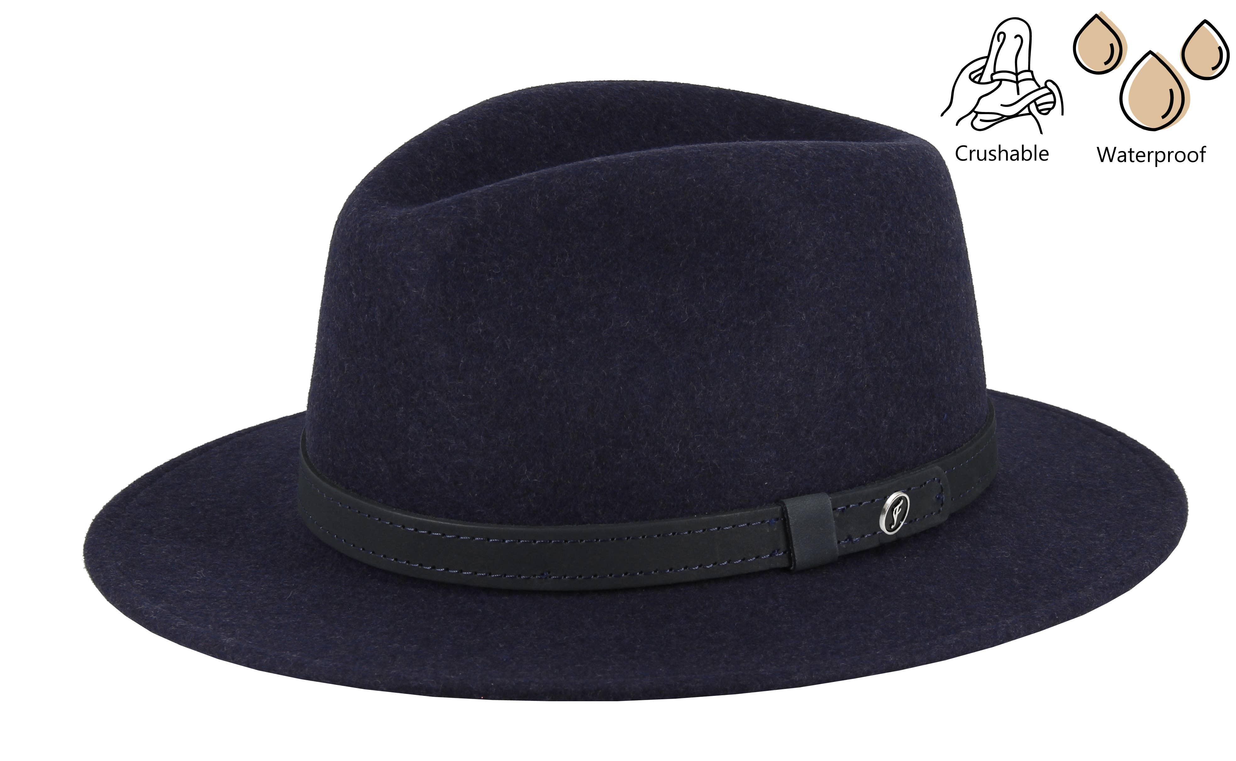 FLECHET - Wholesale Fedora - Unisex - WATERPROOF CRUSHABLE WOOL FELT HAT - FLHH710