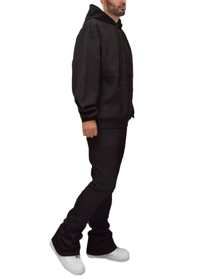 WEIV - Wholesale Top & Pant Set (NOT Loungewear) - Men's - Mens Solid Fleece Flare Stacked SET1