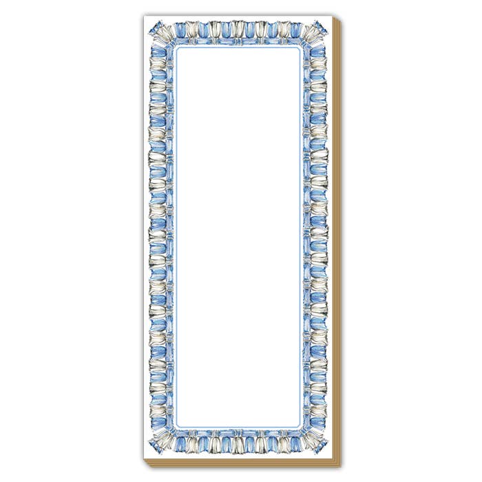 Handpainted Blue Tassel Border Luxe Skinny Pad for wholesale by RosanneBeck Collections